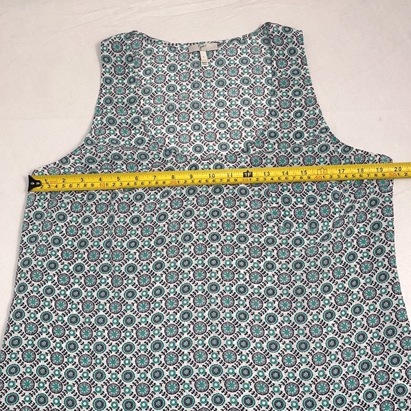 Joie Rain B multicolor Court teal green silk tank top - Picture 7 of 11